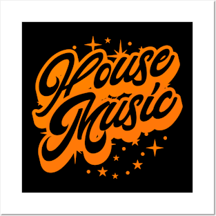 HOUSE MUSIC  - Signature And Stars (black/orange) Posters and Art